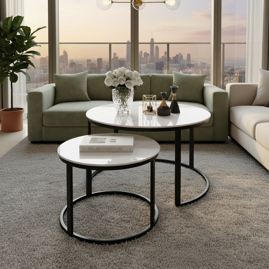 COFFEE TABLE (1+1), IH-6 | Sintered Stone | 70x70 & 50x50 cm