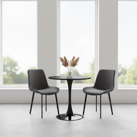 Dining Set IH-6055 Black | Modern 6-Seater Dining Table Set UAE