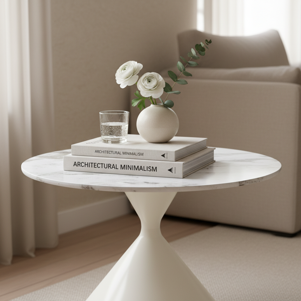 INFINI HOMES Coffee Table Set (1+1) | IH 503 | White | 70×70×46.5 & 50×50×55 cm