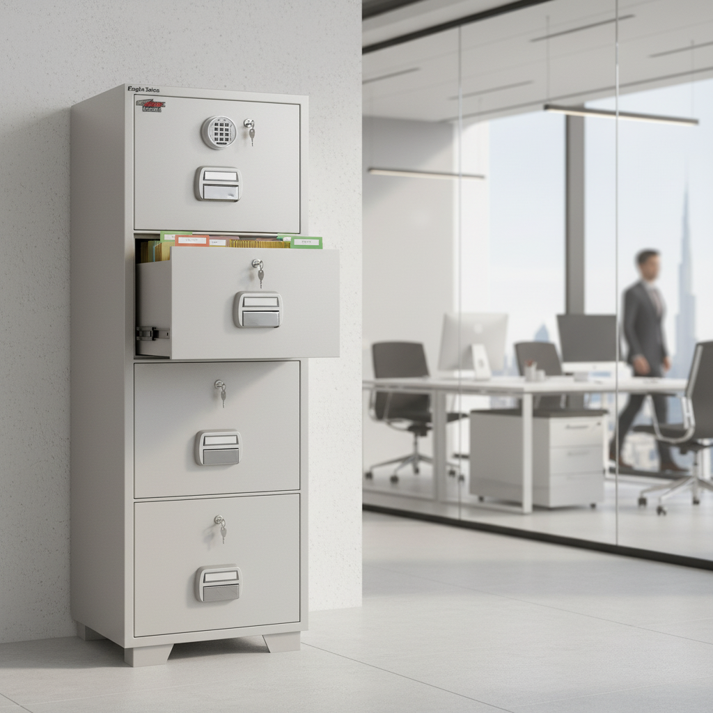 Eagle Safes FR Filing Cabinet SF680-4EKK - 4 Drawer Fire Resistant Cabinet Dubai UAE | Premium Office Security Storage