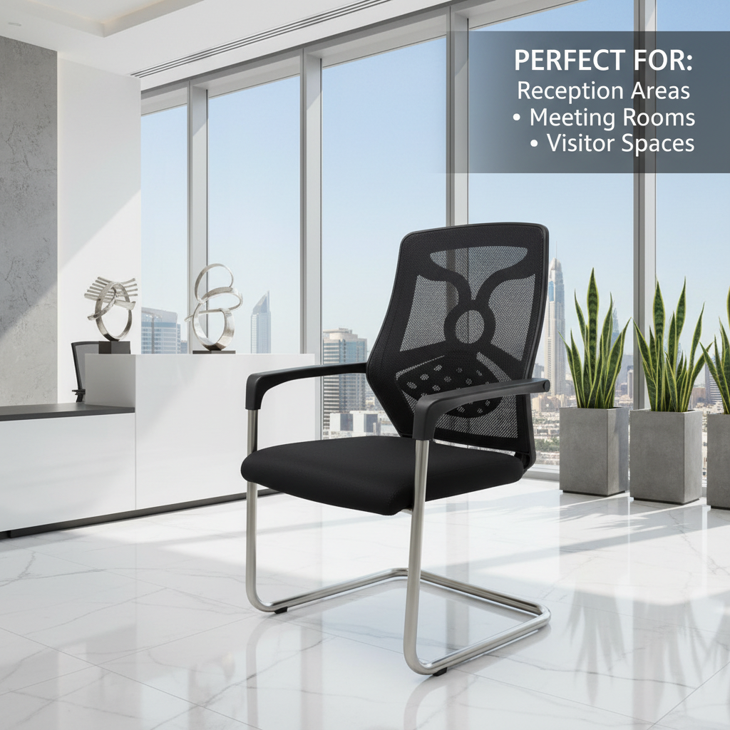 Premium Visitor Chair Black IH 818 BLK | UAE Office Furniture