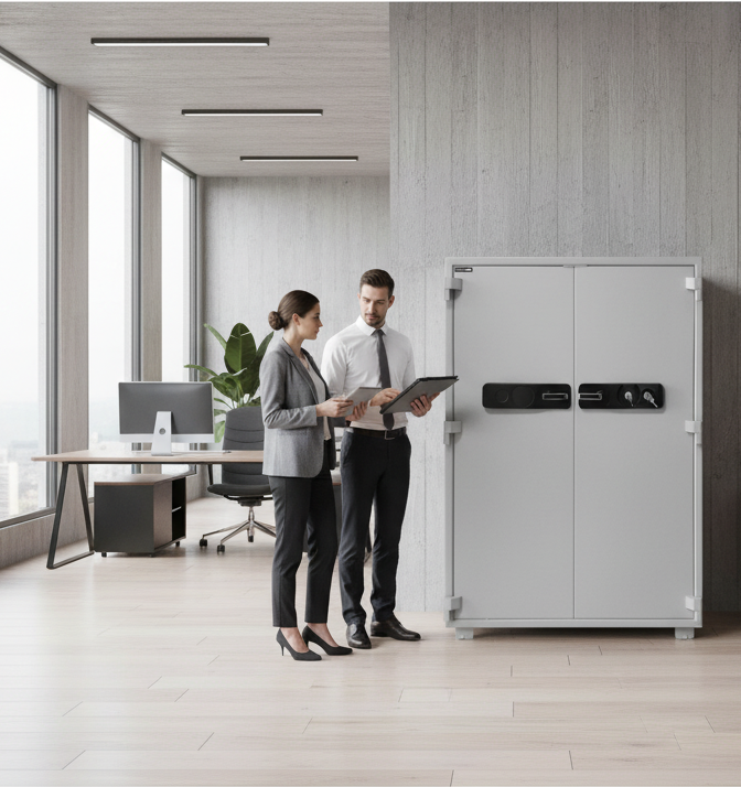 Eagle SS-700 Fire-Resistant Safe Cabinet – Grey, Dual Key Lock System