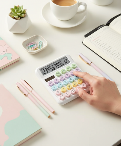 12 Digit Calculator with Mechanical Keyboard Switches - Large Display Desktop Calculator UAE