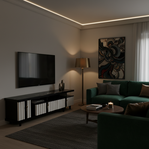 High Gloss TV Stand with 4mm Glass Top | IH TV 185B – INFINI HOMES