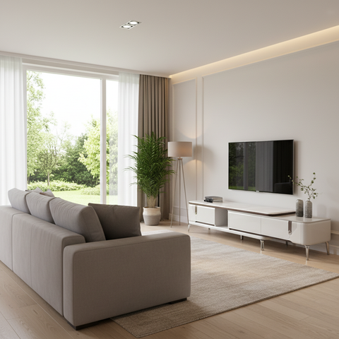 Marble Top High Gloss TV Stand | IH TV F3-17 | Premium Living Room Furniture UAE