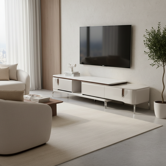 Marble Top High Gloss TV Stand | IH TV F3-17 | Premium Living Room Furniture UAE