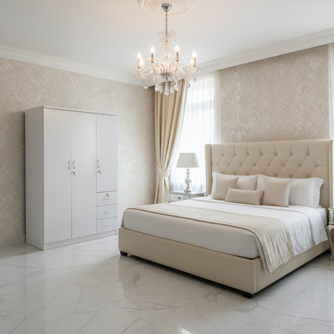 3-Door Wardrobe with Side Drawers IH-633 | INFINI HOMES