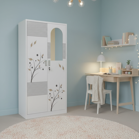 Steel 2-Door Wardrobe with Inner Locker | IH TGD-2A (180×85×45 cm)