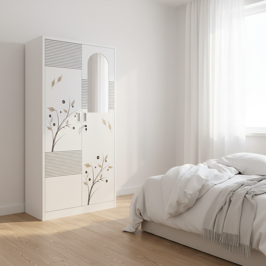 Steel 2-Door Wardrobe with Inner Locker | IH TGD-2A (180×85×45 cm)