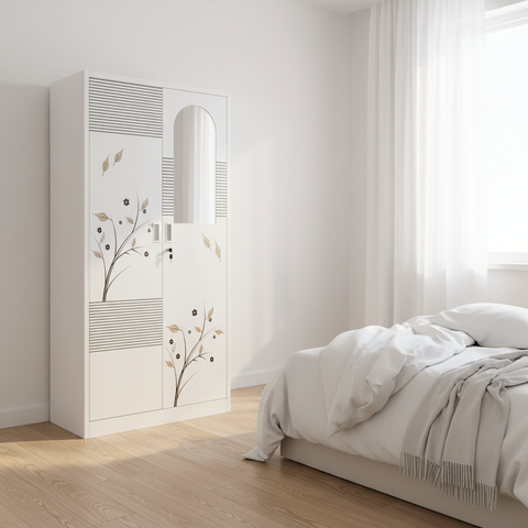 Steel 2-Door Wardrobe with Inner Locker | IH TGD-2A (180×85×45 cm)