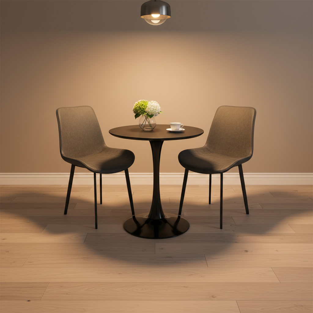 Dining Set IH-6055 Black | Modern 6-Seater Dining Table Set UAE
