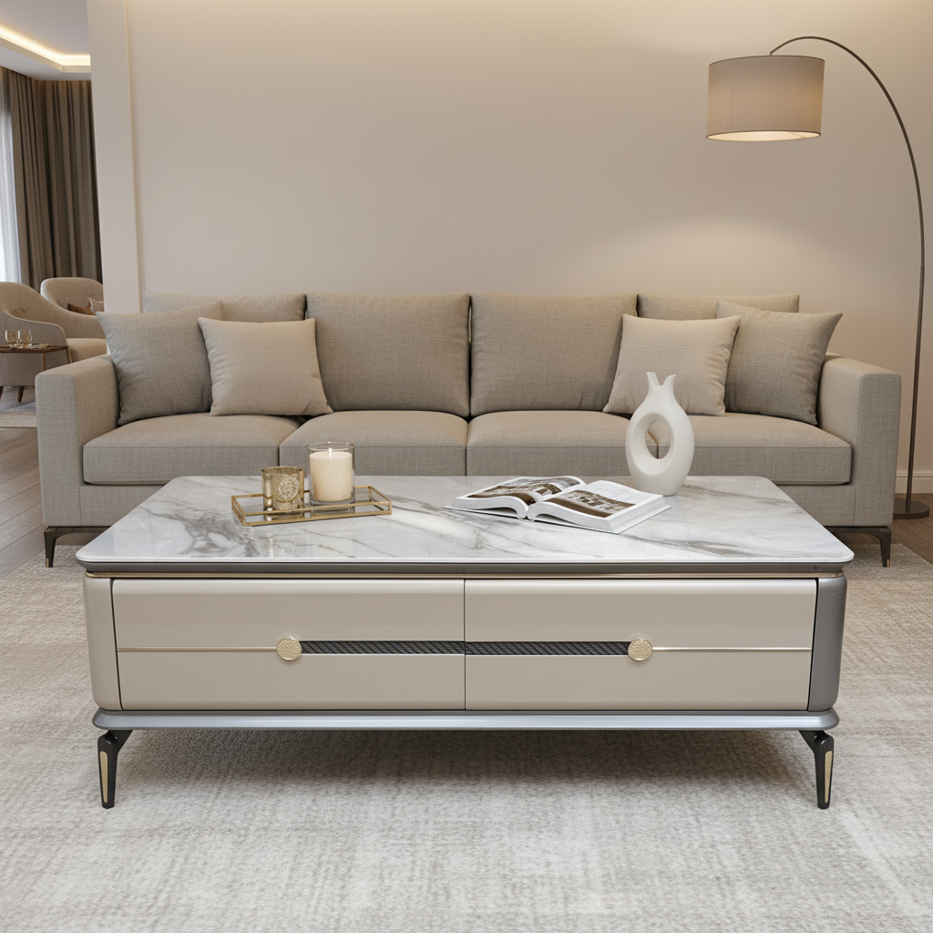 Ceramic Top High Gloss Center Table | IH CT B2-13 | INFINI HOMES UAE