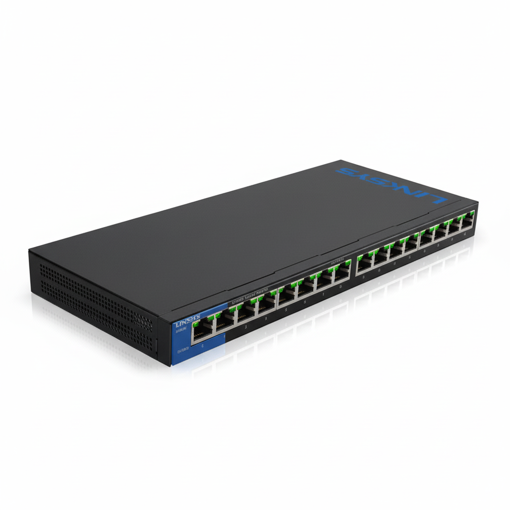 Linksys LGS116P 16-Port Gigabit Unmanaged PoE Switch UAE | 8-Port PoE+ 60W | Desktop Network Switch Dubai Abu Dhabi Sharjah Ajman Umm Al Quwain Ras Al Khaimah Fujairah | UAE-Wide Delivery