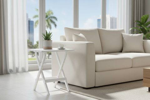 Premium Portable Camping Folding Table White - UAE Wide Delivery | Dubai Abu Dhabi Sharjah