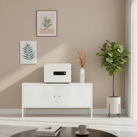 METACEL Fire Resistant Safe MC-020PR Ivory - Digital Lock & Fingerprint - UAE Delivery