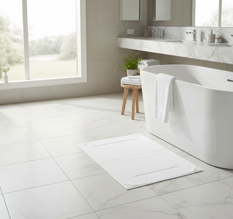 Premium Iris White Bath Mat 50x80cm UAE - 600 GSM Cotton Dubai Abu Dhabi