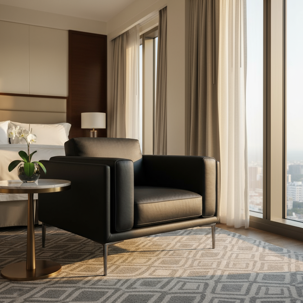 AIKA Single Seater Leatherette Sofa - Black