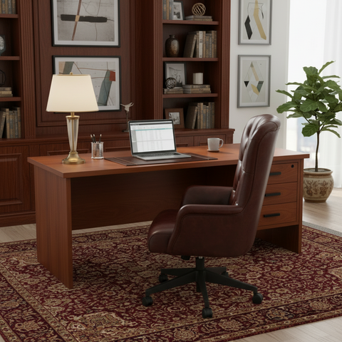 Office Desk Cherry Wood IH GE180 CHR | Premium Executive Desk UAE