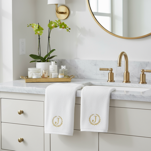 Premium Monogrammed Hand Towel UAE - Luxury 600 GSM Cotton Bath Linen Dubai