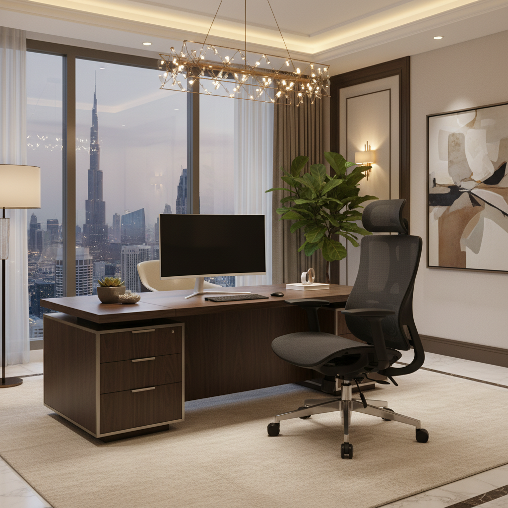 Premium Ergonomic Office Chair with Headrest Dubai | High Back Mesh Executive Chair UAE | IH A-216