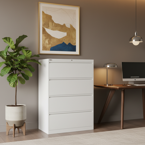 GO Lateral File Cabinet 4-Drawer | Model GO-LFC-4D (KDGLF4) – White