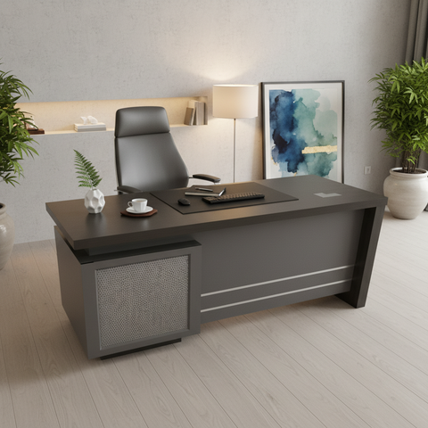 Office Desk 1.2M Coffee Grey | Premium Workstation UAE | 120x60x75cm