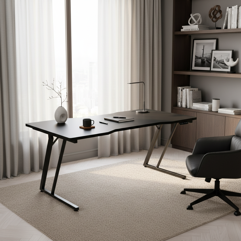 Gaming Table with LED Light Black 120x60x75cm | UAE Delivery