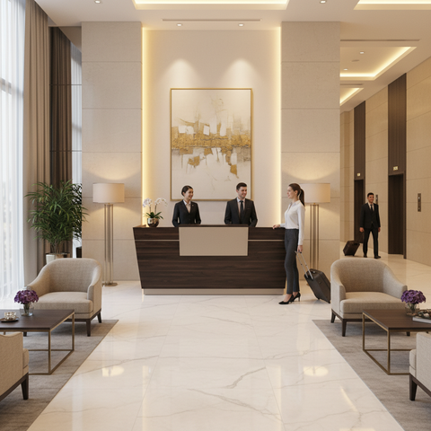 Reception Table 1.6m Walnut & Khaki | Premium Office Furniture UAE