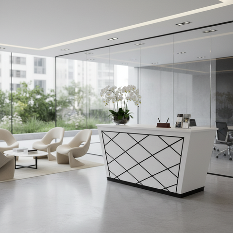 Reception Table White (1.4) Cm | Premium Office Furniture UAE