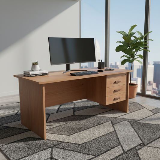 Office Desk Light Cherry 140x70x75cm | Premium Desks UAE