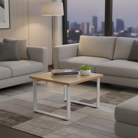 Coffee Table 60x60cm Oak & White - Modern Living Room Furniture UAE | Fast Delivery Dubai