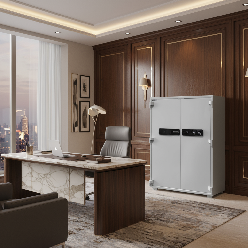 Eagle SS-700 Fire-Resistant Safe Cabinet – Grey, Dual Key Lock System