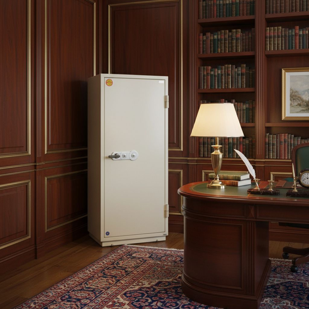 Valberg FRS-165 KL Fire-Resistant Safe – White, Dual Key Lock System