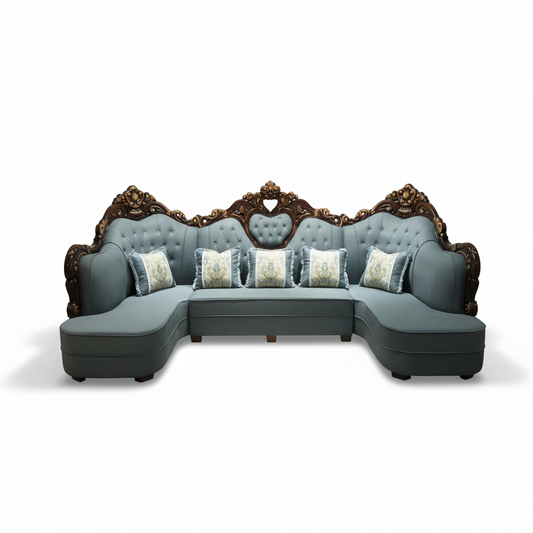 PU Classic Sofa IH 8762 – Light Blue | Premium Living Room Sofa UAE