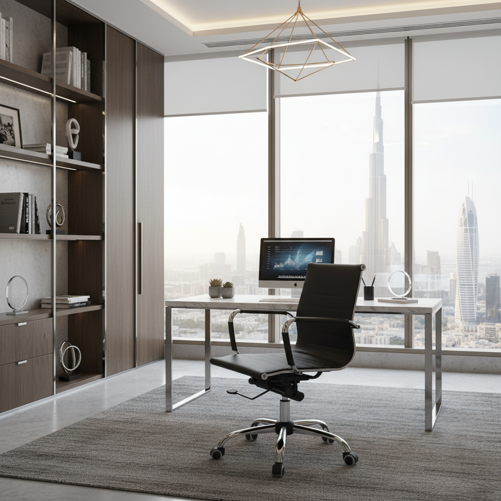 Low Back Office Chair Chrome Base - Ergonomic Desk Chair UAE | | IH 101L