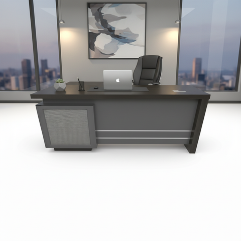 Office Desk 1.2M Coffee Grey | Premium Workstation UAE | 120x60x75cm