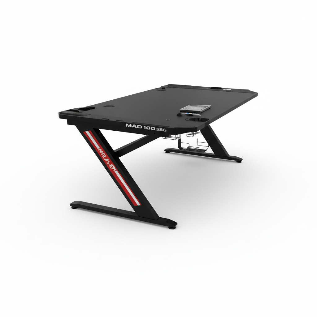 Gaming Table with LED Light Black 120x60x75cm - UAE Wide Delivery