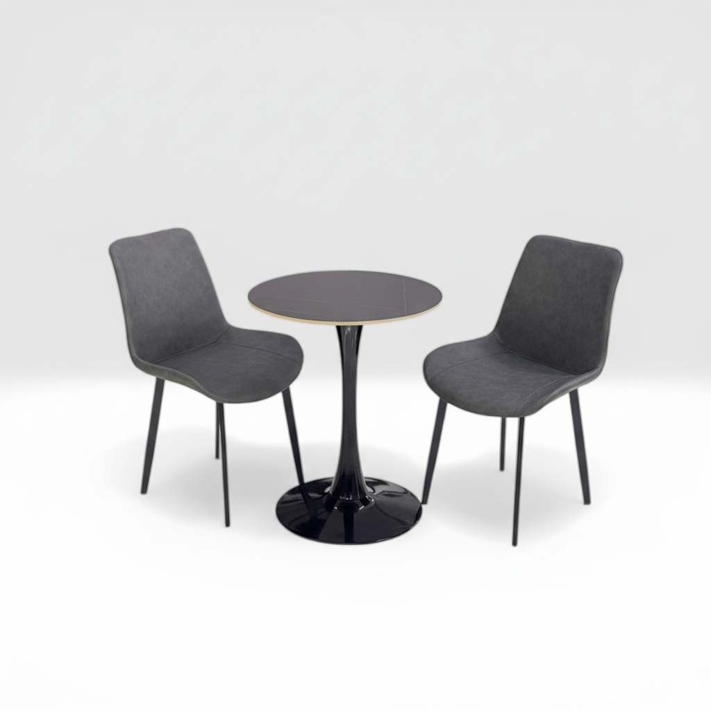 Dining Set IH-6055 Black | Modern 6-Seater Dining Table Set UAE