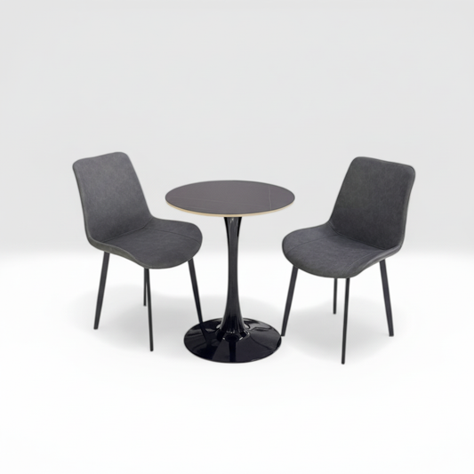 Dining Set IH-6055 Black | Modern 6-Seater Dining Table Set UAE