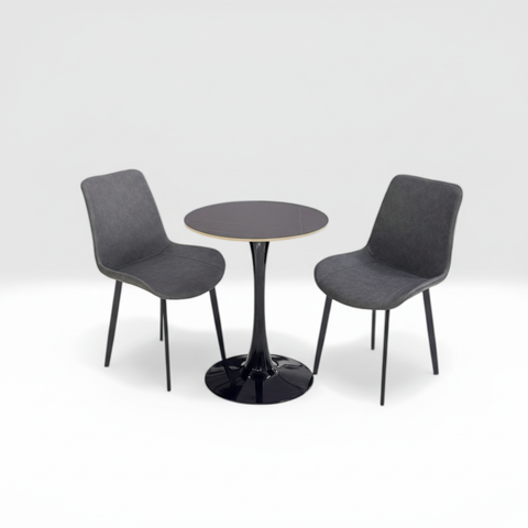 Dining Set IH-6055 Black | Modern 6-Seater Dining Table Set UAE