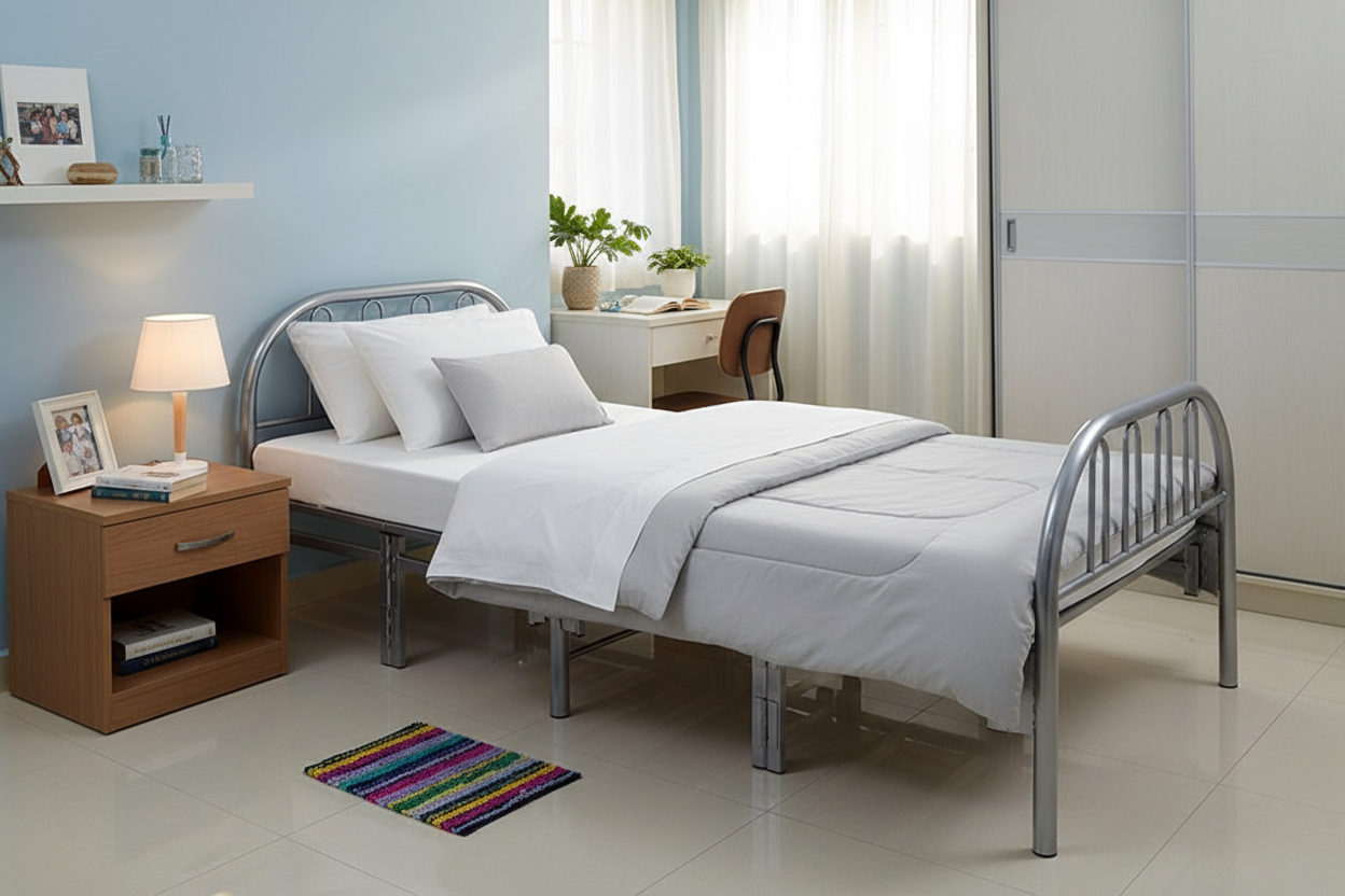 INFINI HOMES Folding Bed without Mattress 90x190 cm - Blue
