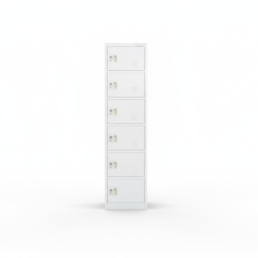 INFINI HOMES 6 Tier Metal Steel Storage Locker Cabinet with Plastic Handle (Grey, 45L X 40W X 183H, 6 Door)