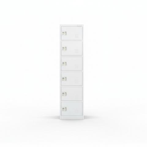 INFINI HOMES 6 Tier Metal Steel Storage Locker Cabinet with Plastic Handle (Grey, 45L X 40W X 183H, 6 Door)