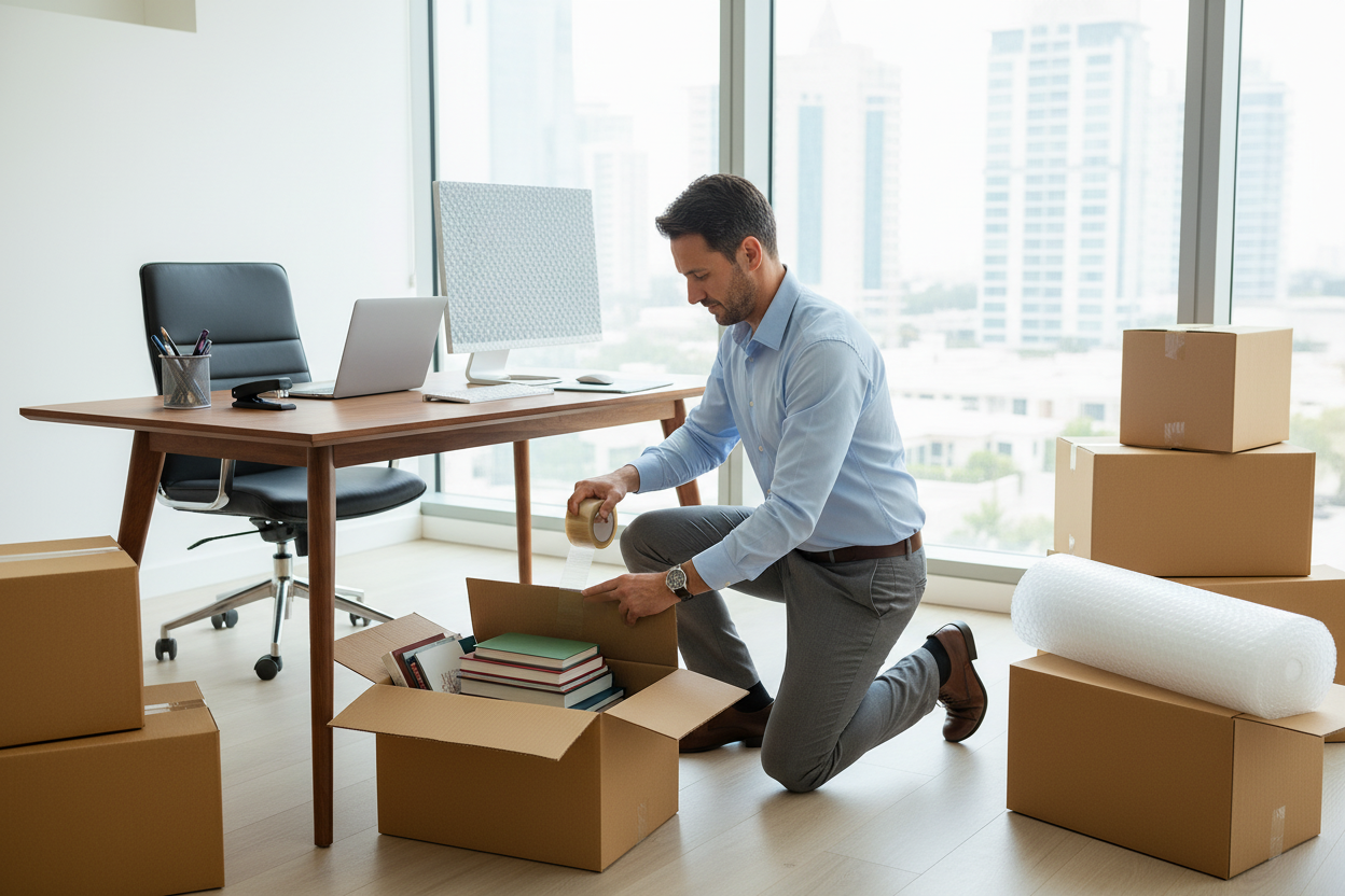 Moving Starter Kit UAE - 3 Carton Boxes + 3 Clear Tape + Bubble Wrap | Dubai Abu Dhabi