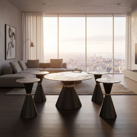 Sintered Stone Coffee Table | 80x80 & 50x50 cm | IH 088 | INFINI HOMES UAE