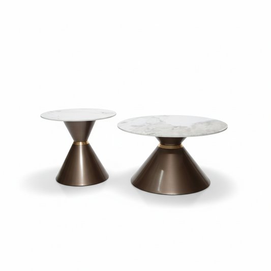 Coffee Table Set of 2 – IH 501 | Gun Metal Nesting Tables | INFINI HOMES UAE