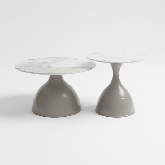 Coffee Table Set of 2 | IH 502 | Grey Nesting Coffee Tables (70×70×46.5 & 50×50×55 cm)