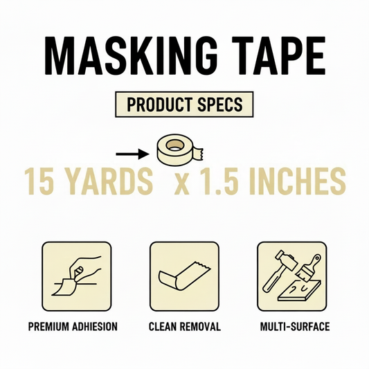 Masking Tape 15 yd x 1.5 inches - Premium Quality by Infini Homes