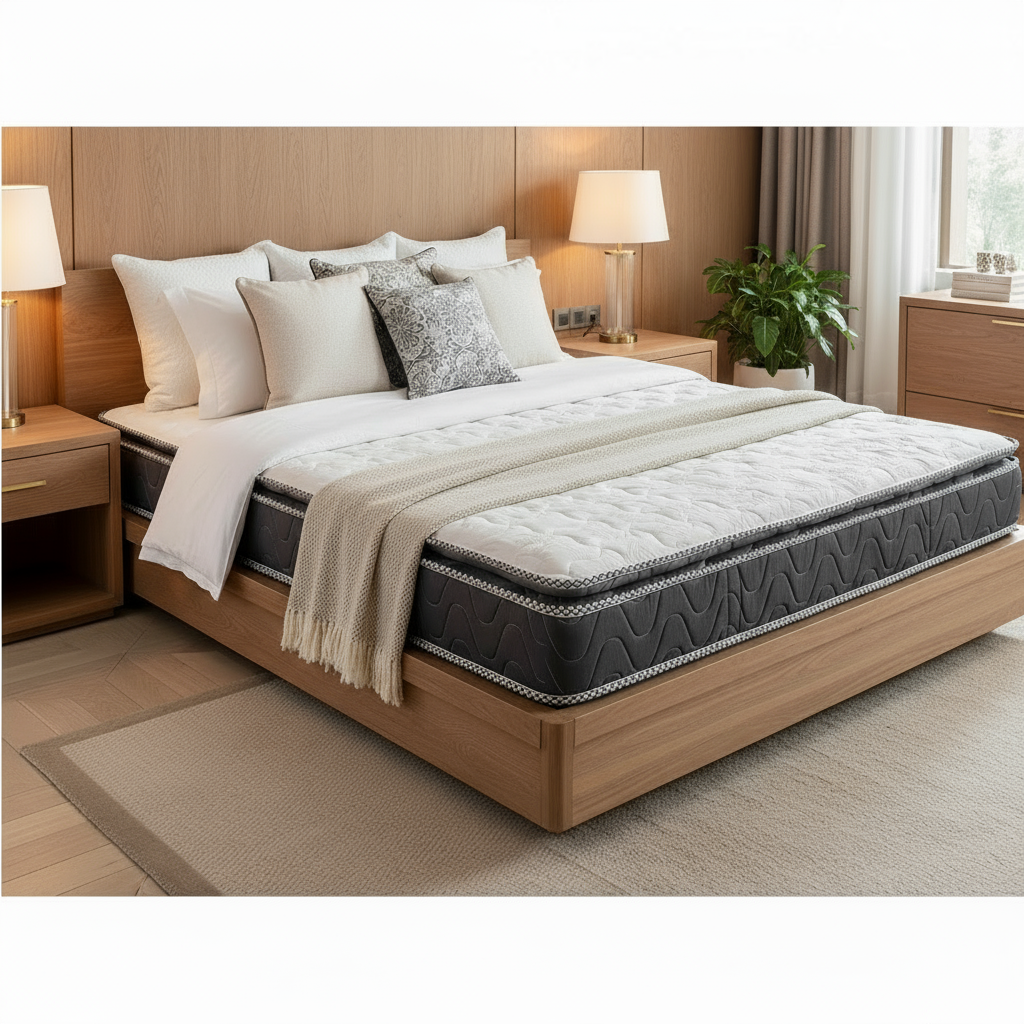 INFINI HOMES Premium High Density Foam Mattress - Super King 200x200x25cm - REBOUND WITH PILLOWTOP