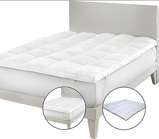 Mattress Topper – Microfiber Filling | White | Corner Straps | UAE